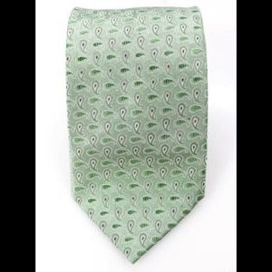 Luigi Bianchi Mantova Mens Green Silk Paisley Tie